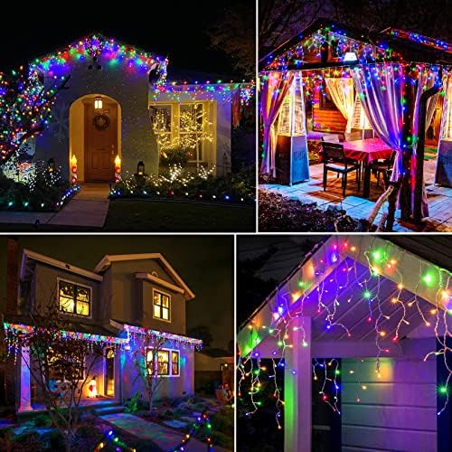Colored Christmas Lights Outdoor, 33ft 400 LED Icicle Lights for Outside