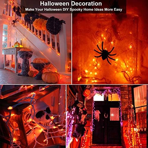 Brizled Halloween Lights Outdoor, Orange Lights 300 Count, 69.6ft, Likable
