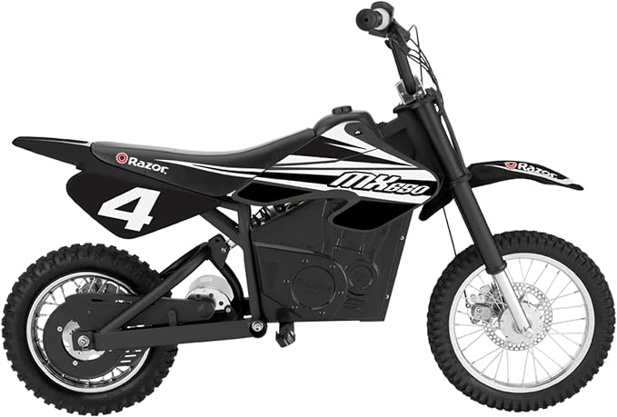 Razor MX650 Dirt Rocket Bike Electric Ride-On for Ages 16+, 220 lb Max Weight, Black – 36V Battery, Up to 17 Mph, 40-Min Run Time, Twist-Grip Throttle, 16” Front and 14” Rear Pneumatic Tires
