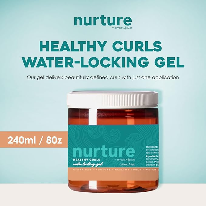 Nurture Healthy Curls Water-Locking Gel for Women, Curl Activator and Styling Product for Wavy and Curly Hair, Hydrating Curl Gel