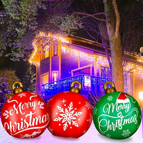 Jetec 4 Pcs Giant Inflatable Christmas Ball, Cute, Color 2