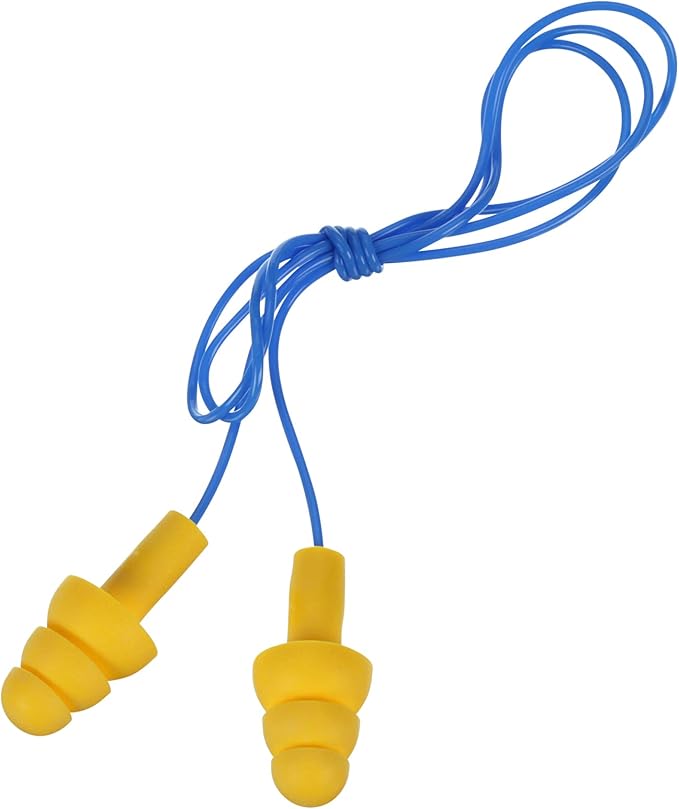 3M E-A-R UltraFit Corded Ear Plugs 340-4004, 100-Pair, Yellow, Poly Bag 3404004