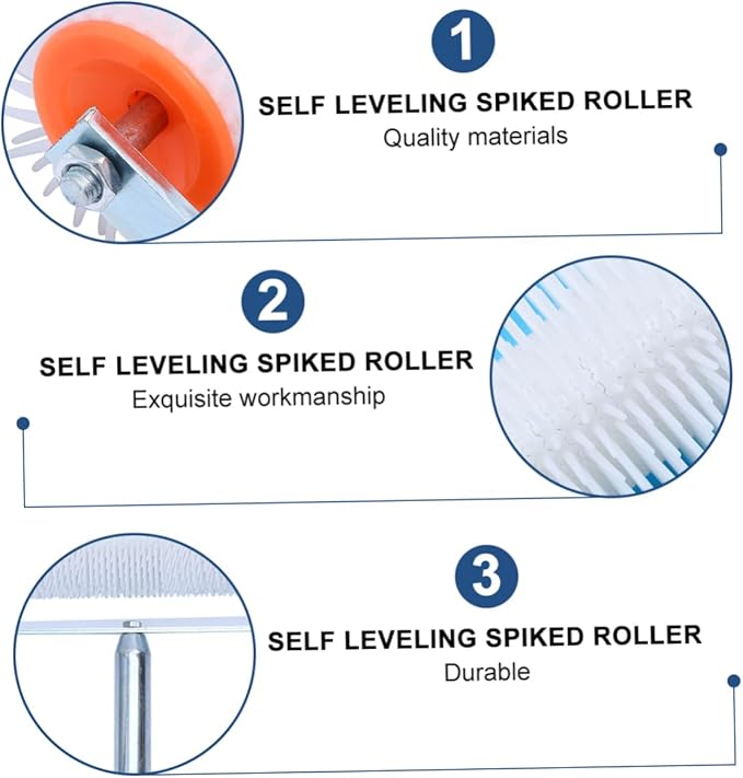OSALADI Screeding Compound Roller Self Leveling Spiked Brush Long Lint Roller for Floor Decoration