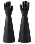 Maxcheck Heavy Duty Sandblasting Cabinet Gloves 26.8 Inch Rubber Sandblast Gloves with Non-slip Particle Grip for Blasting(Particles Style)
