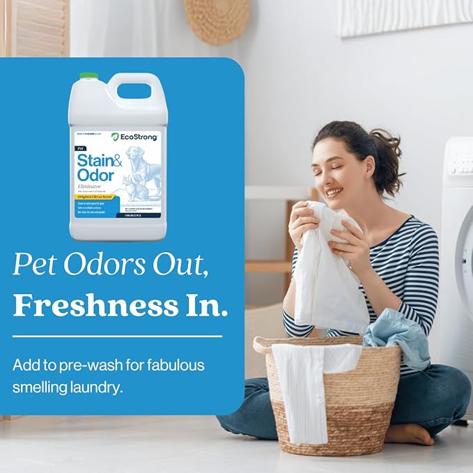 Eco Strong Pet Stain and Odor Remover - Cat Urine Enzyme Cleaner Destroyer, Urine Destroyer for Dogs, Pet Urine Enzyme Cleaner - 128 Oz (Pack of 2)