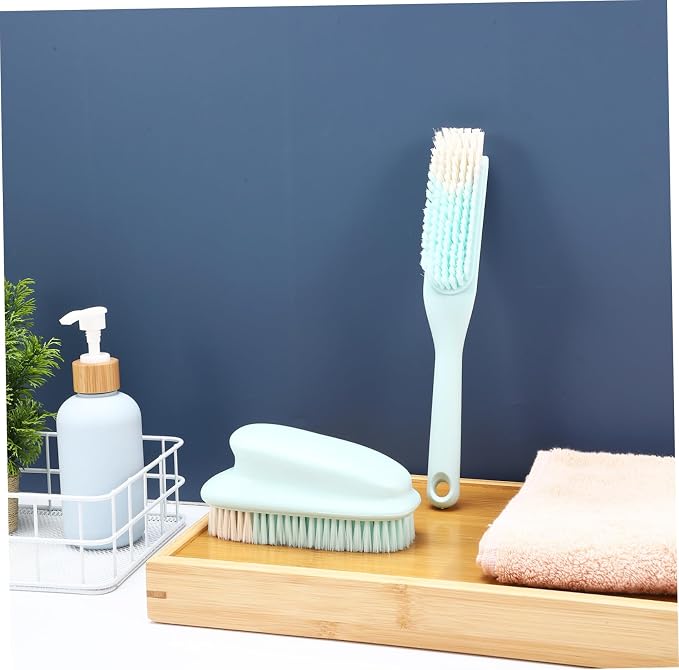 GALPADA 5sets Ergonomic Laundry Brush for Clothes Shoes Long Handle Scrub Brush for Household Cleaning
