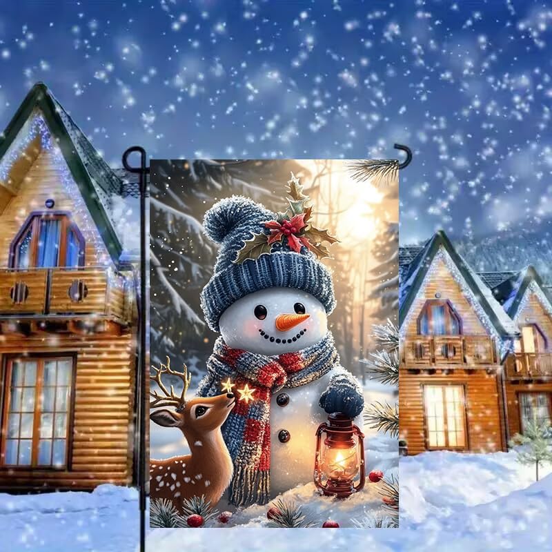 Winter Christmas Garden Flag 12x18 Double Sided for Outside
