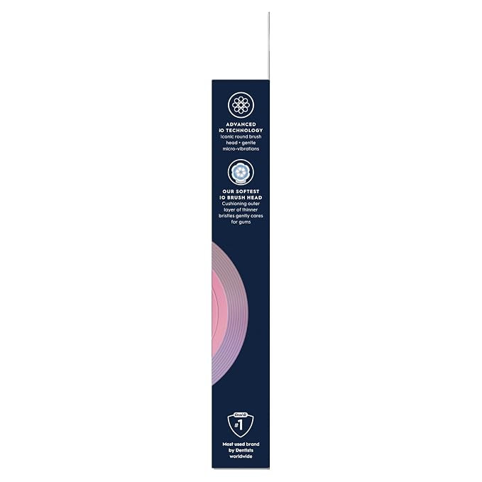 Oral-B iO Series Gentle Care, Original Replacement Round Brush Heads, Angled Bristles for Deeper Plaque Removal, Softer Brush Head for Sensitive Gums