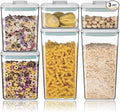 Airtight Food Storage Container Sets with Lids 6Pcs Pop Containers for Kitchen Pantry Organization BPA-Free Stackable Kitchen Storage Containers for Cereal Flour Sugar (0.5, 1.2, 1.8qt)*2