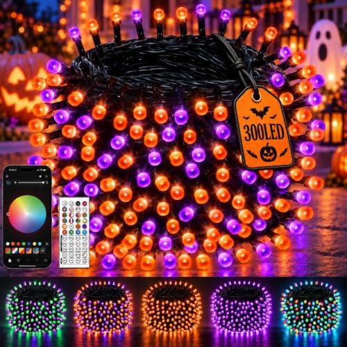 1Pack 300LED Smart Color Changing String Lights Halloween Lights App Remote