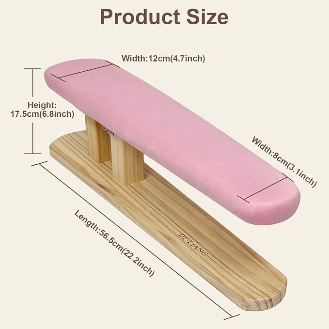 Tailor Sleeve Ironing Stool, Padded Chest & Sleeve Ironing Board Long with Wooden Base, Pressing Board for Household Tools, Tailor Dress Forms, Sewing and Tailoring Studio, Pink