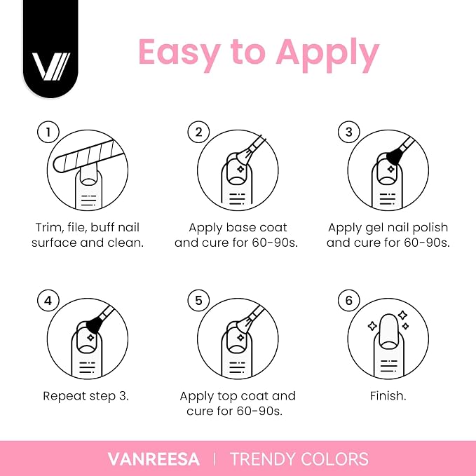 VANREESA 24 Pcs Pastel Gel Nail Polish Set -Spring Trendy Colors Gel Polish with Base Coat & 4 Effects of Top Coat Pink Orange Yellow Green Blue Purple Gel Polish Set Nail Kit Gifts for Women Girls