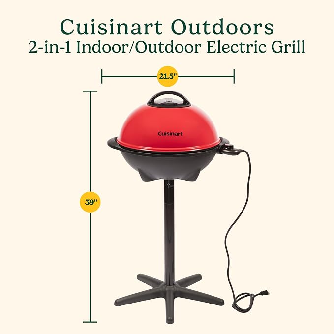 Cuisinart Electric Grill, Indoor/Outdoor, Compact, Portable, Nonstick