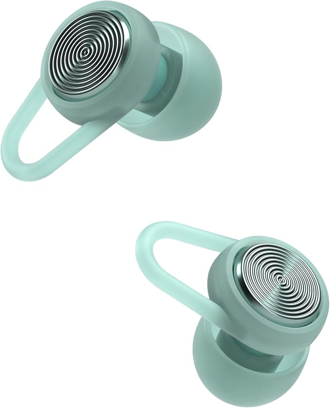 Hears Plus Ear Plugs for Noise Reduction - Patented Reusable Concert Earplugs, 25dB SNR Sound Reduction, Hypoallergenic for Musicians, Motorcycle and Sleeping with 4 tip Sizes - Tropical Green