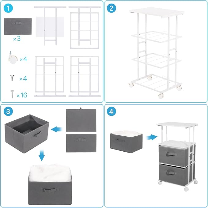 MAX Houser Dresser Tower with 3 Drawers,Fabric Dresser Drawer Organizer Unit,Dresser Chest with Wood Top,Vertical Storage Dresser,Small Dresser for Bedroom,Office-Dark Grey | Fabric Storage Organizer Unit, Chest of Drawers with with WoodTop, Small Vert...