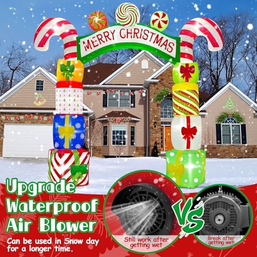 Kalolary 10FT Christmas Inflatable Archway Gift Boxes, Xmas Arch Inflatable