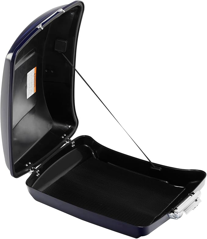 5.5" Razor Motorcycle Trunk W/Latch Key Fit For Harley 2014-2025 Touring CVO Road King Street Glide Electra Glide Ultra Limited Pack Zephyr Blue/Black Sunglo