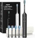 MGW Electric Toothbrush - Sonic Electric Toothbrush for Adults,Smart Timers & 3 Modes (3 Intensity Levels Each), IPX8 Waterproof, 4 Brush Heads, Travel Case, Black