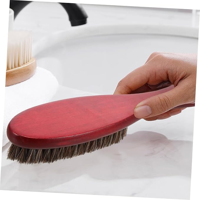 NOLITOY Portable Horsehair Shoe Cleaning Brush Handle for Polishing and Dust Removal for Footwear Care