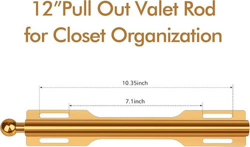 12" Valet Rod for Closet Pull Out (1 Pack, Orange)