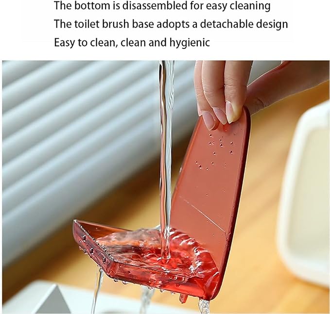 Toilet Cleaner Brush Toilet Brush and Holder, Toilet Bowl Cleaner Brush with Durable Scrubbing Bristles Toilet Brush Holder for Bathroom Brush for Bathroom(B) (A)