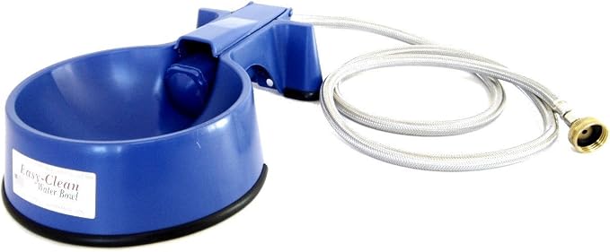 The Easy-Clean Auto-Fill Water Bowl For Dog with (5-Foot) Long Stainless Steel Hose, 32 ounces,Blue