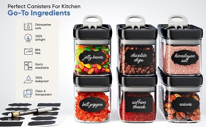 Chef's Path Airtight Food Storage Container Set 10-Piece Mega Bundle (4 + 6 Set) – BPA-Free Pantry Organizers with Labels & Measuring Spoons – Kitchen & Cereal Storage for Flour, Sugar, Pasta, Spices