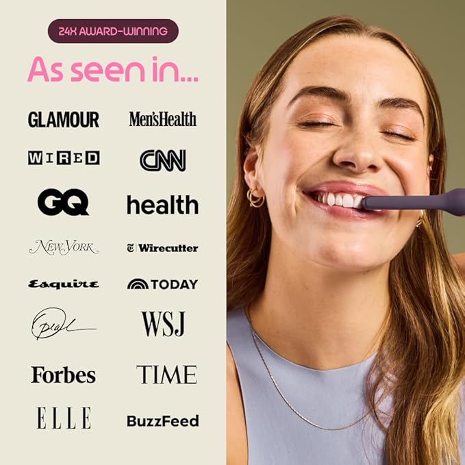 Quip Metal Sonic Electric Toothbrush for Adults - Time Travel & Soft Bristles with Travel Case & Replacement Brush Head - 3 Month Battery Life, Twilight Faded Blue