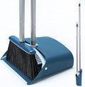 Standing Dustpan and Broom Set with 52" Long Extendable Handle for Home, Indoor, Kitchen Room Office Lobby Floor Cleaning