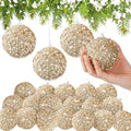 Lyrow 24 Pcs 3.15" Christmas Ball, Champagne Gold