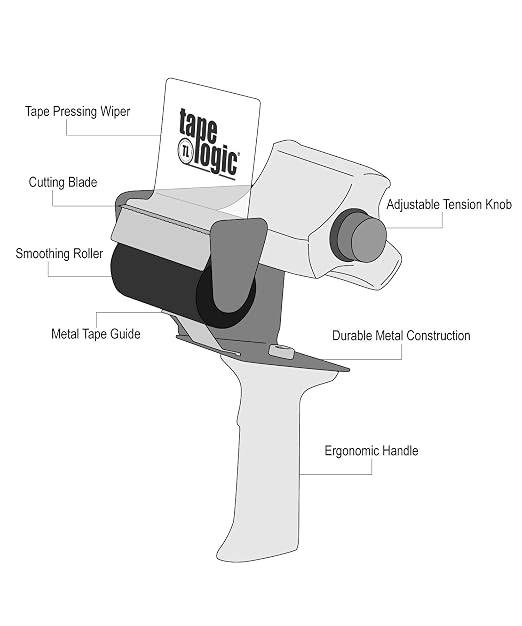 Aviditi Tape Logic 3 Inch Deluxe Packing Tape Dispenser Gun, for Packing, Shipping, Moving and Warehouse Use (1 Dispenser)