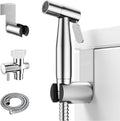 Arofa Handheld Toilet Bidet Sprayer for Toilet-Adjustable Water Pressure Control with Bidet Hose for Feminine Wash, Stainless Steel Brushed Nickel Bidet Faucet Cloth Diaper for Baby Wash