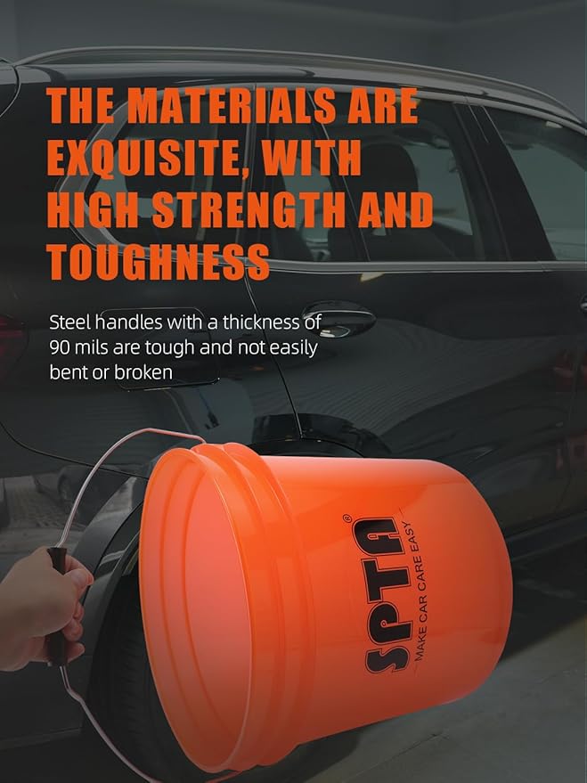 SPTA 29Pcs Car Wash Bucket Set, 15L Scratch Free Detailing Bucket with Car Wash Filter, Wash Mitt Sponge Towels Tire Detailing Brush Set, Exterior Interior Car Detailing Set, Complete Car Care Tools