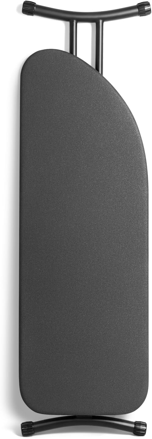 Duwee 16"×46" Ironing Board with Heat Resistant Cover Thick Felt Pad | Folding Adjustable Height Compact Ironing Board,Strong Legs,Black