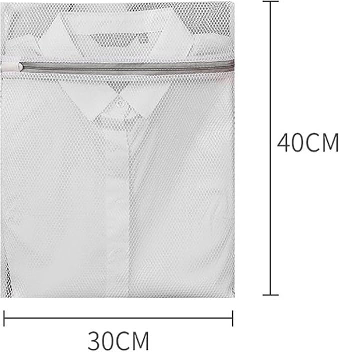 White Durable Large Washing Laundry Bag Mesh Organizer Net Dirty Bra Socks Underwear Shoe Storag Wash Machine Cover Clothes(Cw-30x40)