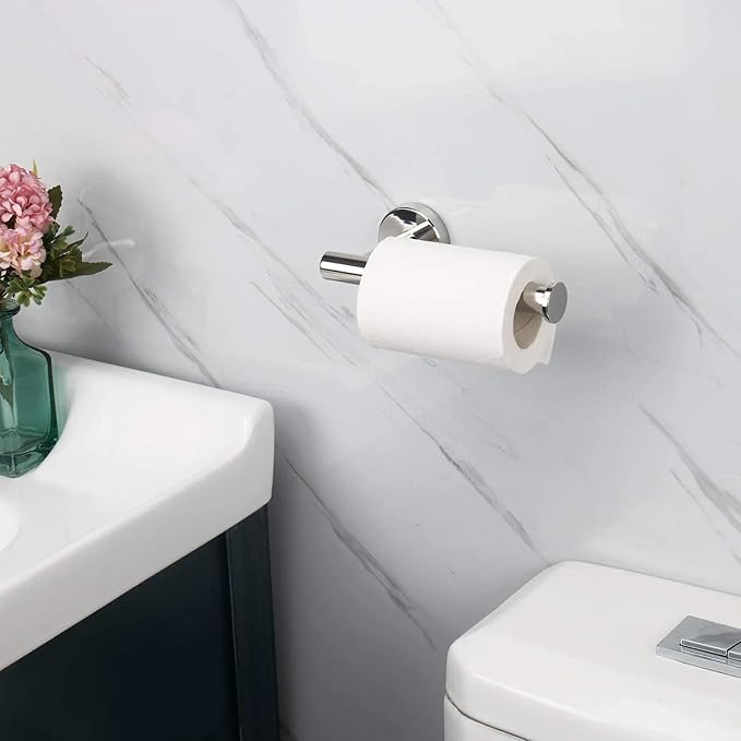 NearMoon Bathroom Toilet Paper Holder, Premium SUS304 Stainless Steel Rustproof Wall Mounted Toilet Roll Holder for Bathroom, Kitchen (4 Pack, Chrome Finish)