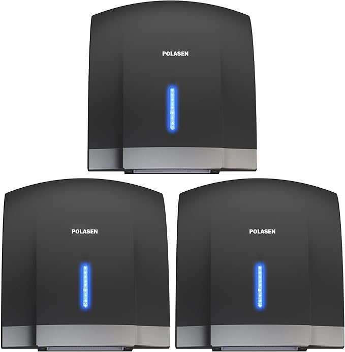 Hand Dryers for Bathrooms Wall Mount 3 Pack Black Efficient Warm Cold Wind Blower Quick Drying for Commercial Industry Restrooms