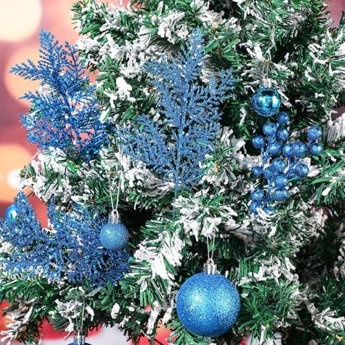 Sratte 94 Pcs Christmas Tree Ornaments Decoration Set, Lake Blue