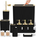 Bathroom Accessory Set - Bathroom Set, 12PC Bathroom Accessories Set, Black Bathroom Accessories Set, Mini Trash Can, Toilet Brush, Trash Can & Soap Dispenser