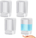 Hushee 4 Pcs Plastic Wall Mounted Soap Dispenser Commercial Manual Soap Containers Wall Dispenser for Kitchen Shower Hotel Liquid Shampoo Gel Chamber(33.8 oz 1000 ml,White)