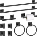 10 Pieces Matte Black Towel Bar Set, Double Dase Toilet Paper Holder Bathroom Hardware Set, 23.6 Inch Stainless Steel Towel Rack for Bathroom Wall Mounted
