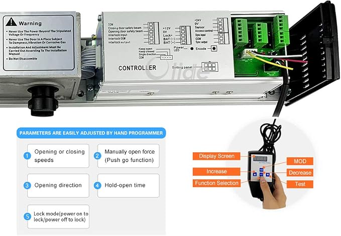 Commercial Handicap Door Opener Swing Door for the Disabled with Wired Narrow Rectangle Handicap Push Buttons Olide-515