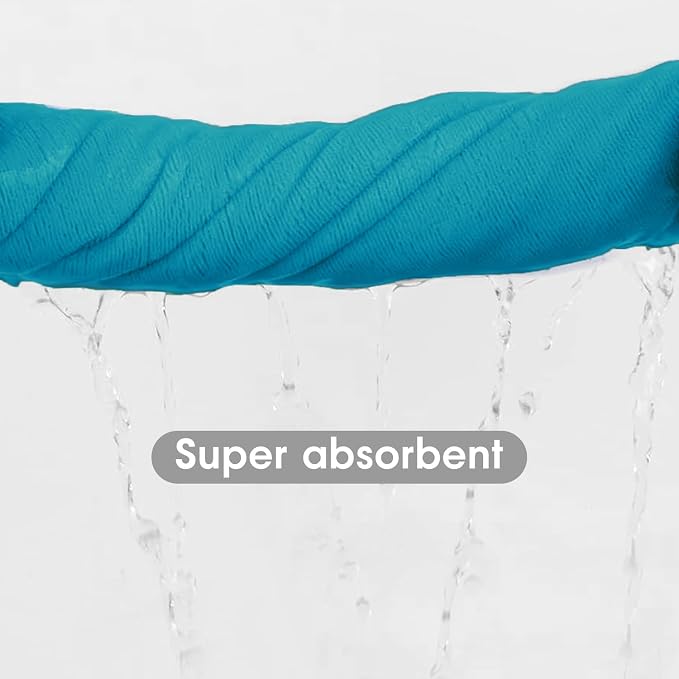 JML Microfiber Bath Towels, Teal, 30" x 60", Set of 6 | Soft, Absorbent, Quick Drying, Lint-Free, Fade Resistant, Use for Salon, Hair Wrap, Fitness, Sport, Yoga