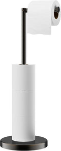 FORIOUS Toilet Paper Holder Stand, Modern Freestanding Tissue Roll Holder for Bathroom, Durable SUS 304 Stainless Steel and Weighted Base Toilet Paper Stand, Storage for 4 Rolls, Oil Rubbed Bronze