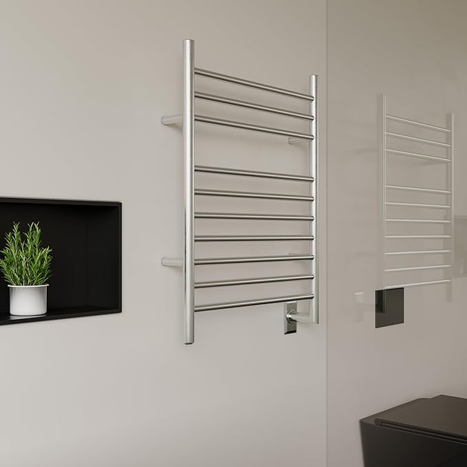 HEATGENE Towel Warmer Wall-Mounted Hardwired Heated Towel Rack Hot Towel Bar Brushed