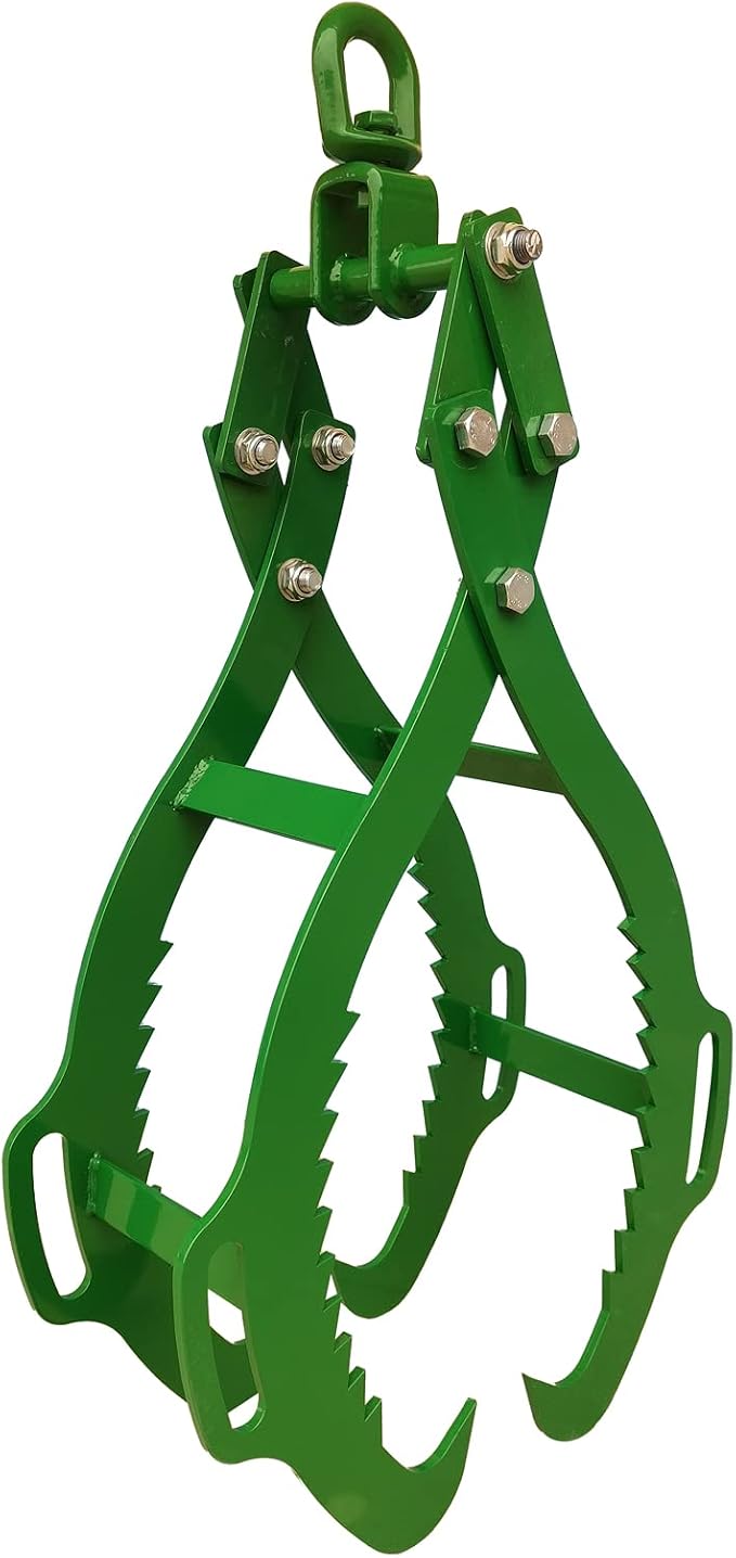 4 Claw Log Lifting Tongs Timber Claw Hook, 32in - Heavy Duty Grapple Timber Claw, Lumber Skidding Tongs Logging Grabber