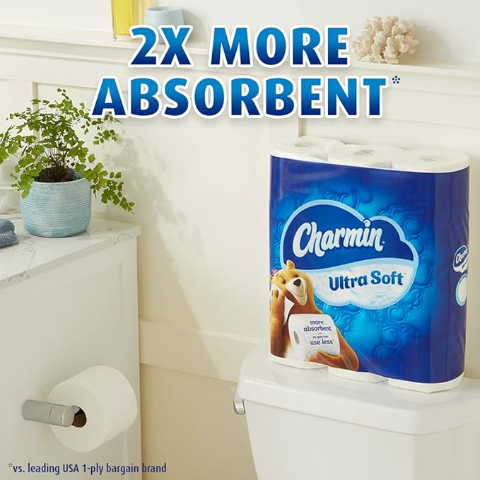 Charmin Ultra Soft Toilet Paper, 6 Super Mega Rolls = 36 Regular Rolls, 6 Count