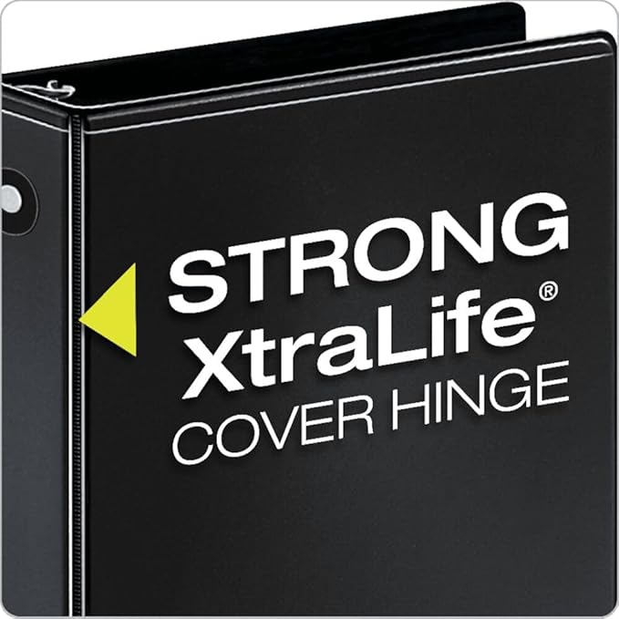 Cardinal Economy 3-Ring Binders, 1", Round Rings, Holds 225 Sheets, Clearvue Presentation View, Non-Stick, Black, Carton of 12