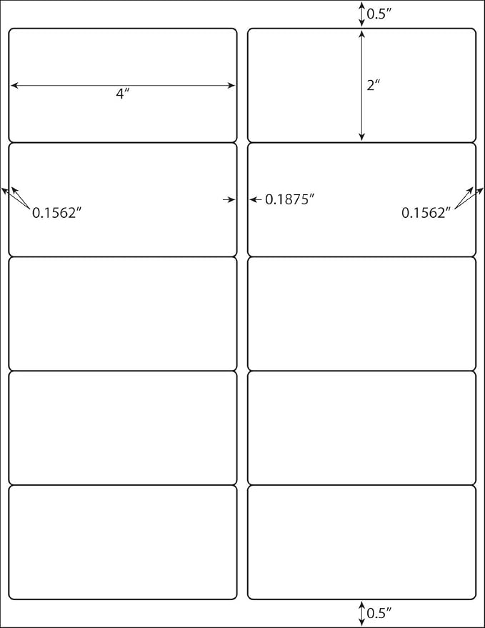 10 Up - Shipping Address Labels - 2" x 4" - 20000 Labels