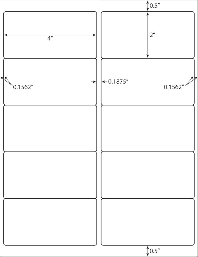 10 Up - Shipping Address Labels - 2" x 4" - 50000 Labels